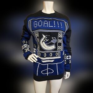 💙 90. NHL Vancouver Canucks Men's Size Large Lightup Ugly Christmas Sweater